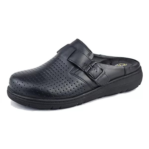 Sbot pour homme 1616-1 noir cuir ..........  sandale médicale femme confortable Maroc